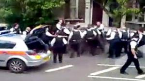 Watch 30 UK Police Officers Vs. Guy With A Machete Video