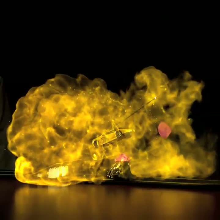 Watch Slot Car With Sparkler Hits Hydrogen-Filled Balloon Video