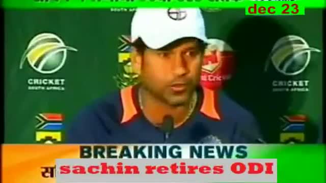 Watch Sachin Tendulkar retires from ODI cricket - World not ended on 21st Dec, but a World of Cricket ended TODAY ! Video