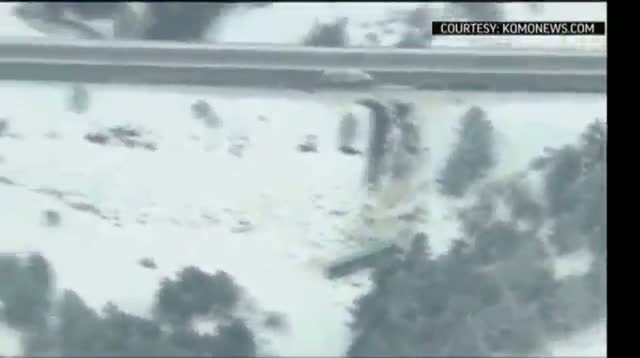 Watch Raw - Aerial View of Oregon Bus Crash Video