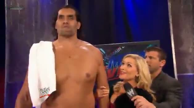 Watch Natalya and Hornswoggle wish The Great Khali good luck: WWE Main Event, Jan 2. 2013 Video