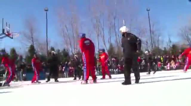 Watch Raw - Globetrotters Win Basketball Game on Ice Video