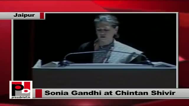 Watch Sonia Gandhi delivers the opening address at Congress' Jaipur Chintan Shivir Video