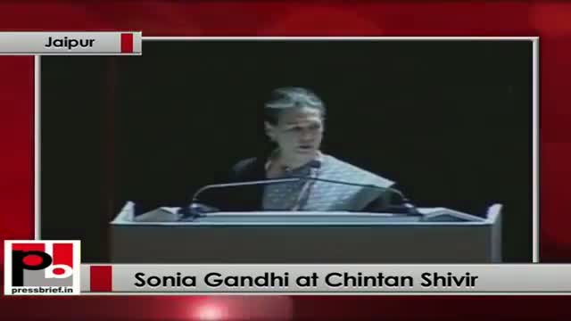 Watch Sonia Gandhi at Congress' Chintan Shivir expresses her concern over unemployment Video