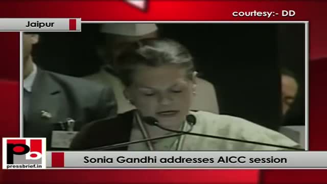 Watch Sonia Gandhi at AICC session in Jaipur: Safety of women and tackling corruption are top priorities Video