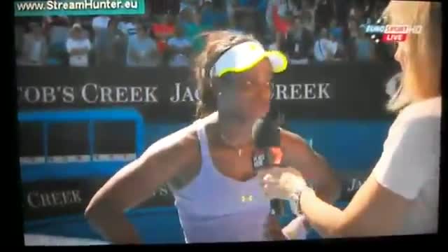 Watch Sloane Stephens Winners Speech vs Serena Williams - Australian Open 2013 Video