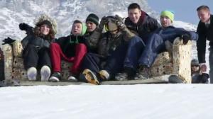 Watch Saran Wrap Sledding Video