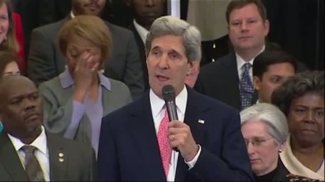 Watch John Kerry: 'I Have Big Heels to Fill' Video