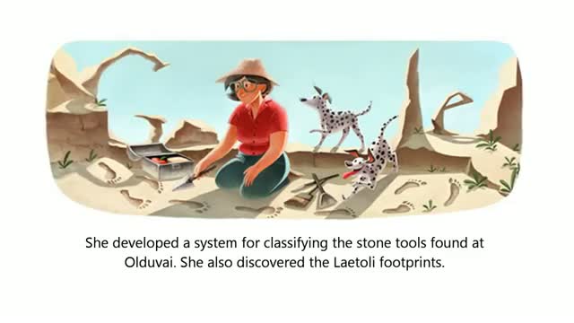 Watch Google doodles Mary Leakey's 100th birthday Video