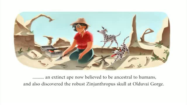 Watch Google Doodle celebrates archaeologist Mary Leakey's 100th birthday Video