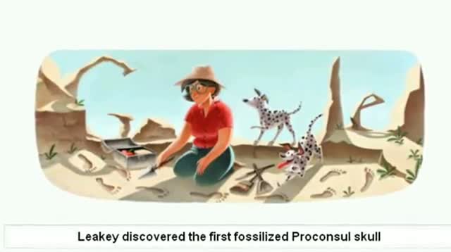 Watch Google doodle celebrates British archaeologist Mary Leakey's birthday video Video