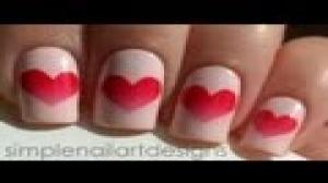 Watch Valentine's Day Heart Nail Art Tutorial - Happy Valentine's Day Video
