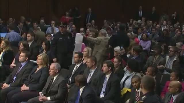 Watch CIA Confirmation Halted Due to Protestors Video