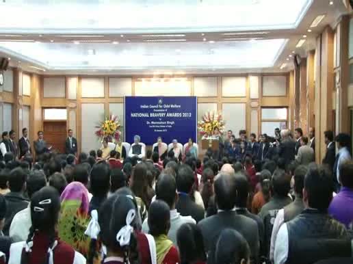 Watch The Prime Minister, Dr. Manmohan Singh addressing at the presentation ceremony of the National Bravery Award-2012, in New Delhi on January 24, 2013. Video