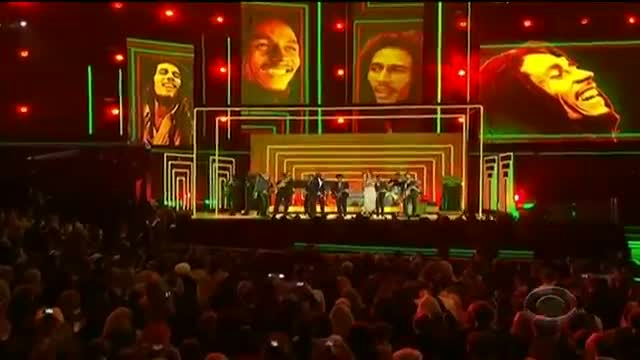 Watch Grammys 2013: Bruno Mars, Sting and Rihanna honour Bob Marley Video