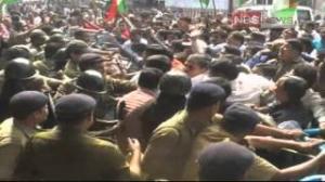 Watch Congress protests in WB post TMC clash Video