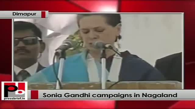 Watch Sonia Gandhi addresses Congress rally in Nagaland Video