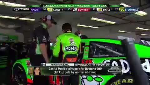 Watch Danica Patrick wins Daytona 500 pole Video