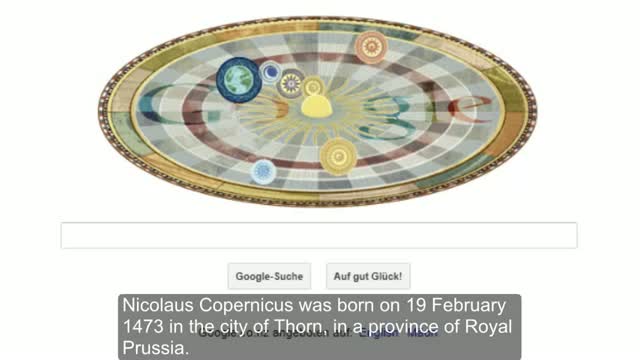 Watch Nicolaus Copernicus Birthday Google Doodle - Feb 19, 2013 Video