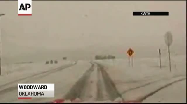 Watch Snow Forces Road Closures in Texas, Okla. Video