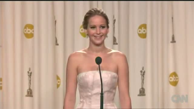 Watch Jennifer Lawrence talks about her Oscar fall Video