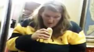 Watch Tired Woman Eats Hot Dog Video