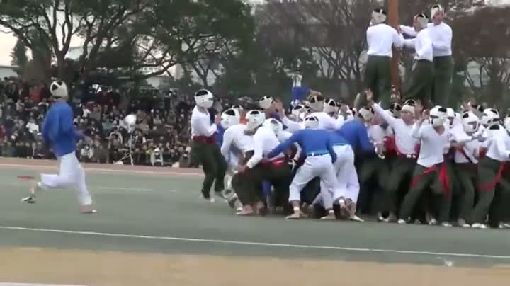 Watch Crazy Japanese Pole Climbing Game Video