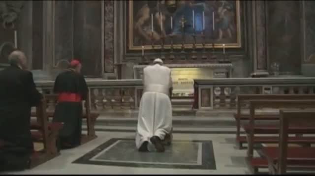 Watch Pope Francis Prays at John Paul II's Tomb Video