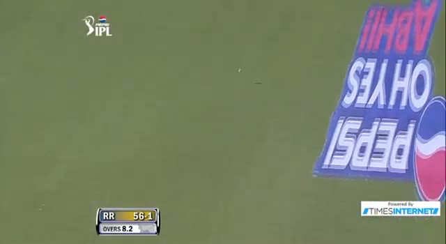 Watch Four hit by A Rahane off Andre Russell in over 8.3 Inning - DD vs RR - PEPSI IPL 6 - Match 4 Video