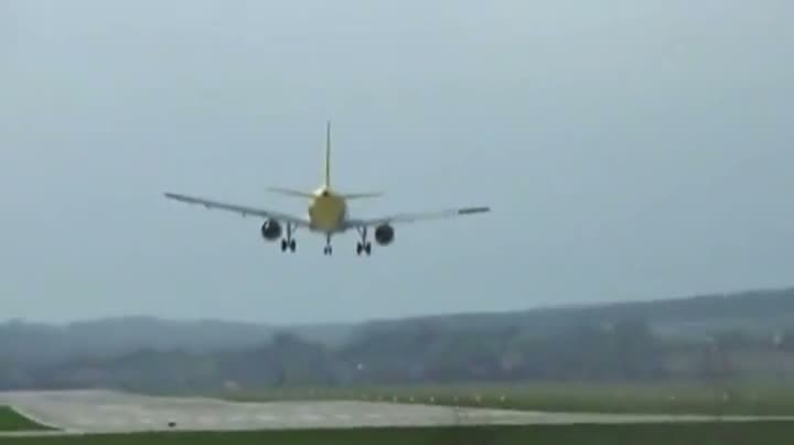 Watch Plane Almost Crashes on Landing Video