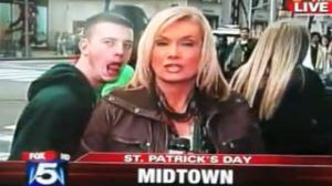 Watch Drunk Guy Harasses News Reporter Video