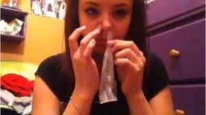 Watch Girl Snorts Condom - Condom Challenge Video