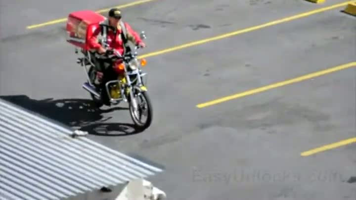 Watch Delivery Man Wheelie Video