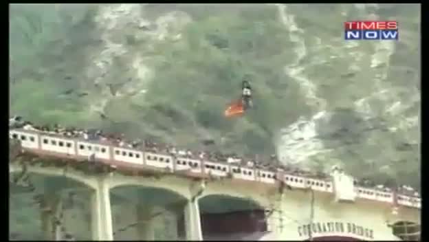 Watch Indian stuntman dies during world record bid to cross river on a zip-wire attached only by his HAIR Video
