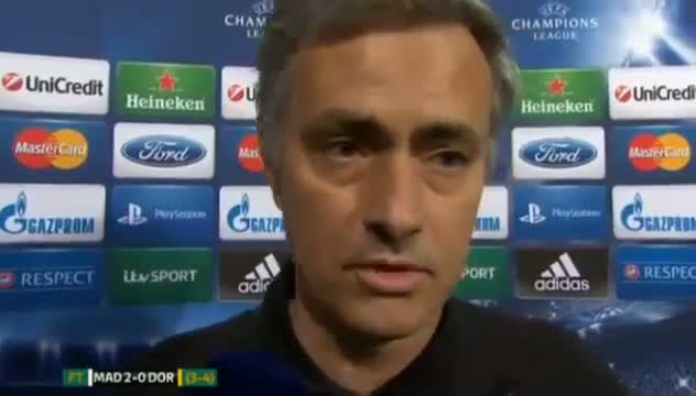 Watch Real Madrid Vs Borussia Dortmund 2-0 [3-4] - Jose Mourinho Interview - April 30 2013 - [HQ] Video