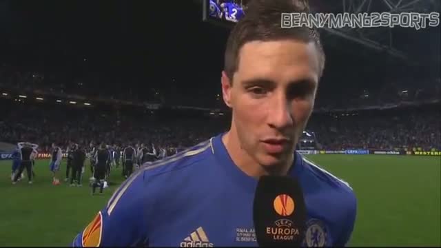 Watch Europa League Final - Benfica 1-2 Chelsea - Fernando Torres Post Match Interview Video
