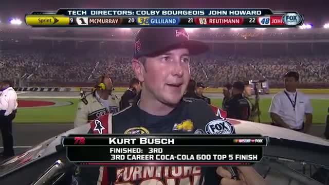 Watch Kurt Busch's battles to 3rd at Charlotte on Memorial Day Weekend Video