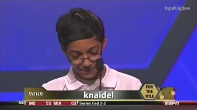 Watch 13-Year-Old Spells 'Knaidel,' Wins Spelling Bee Video