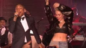 Watch Miley Cyrus Performs with Pharrell & Robin Thicke at MySpace Party! Vanessa & Ashley Support! Video