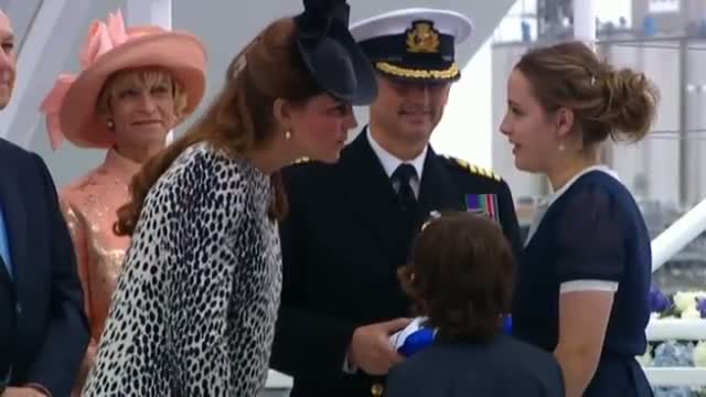 Watch Duchess of Cambridge names new cruise liner: Kate Middleton is godmother of Royal Princess Video