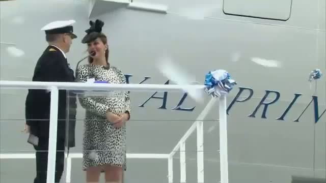 Watch Kate Middleton Names new Royal Princess Cruise Ship in last engagement before Royal Baby is Due Video