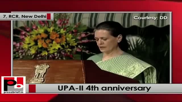 Watch Sonia Gandhi at UPA-II 4th anniversary requests NDA to co-operate for passing crucial bills Video