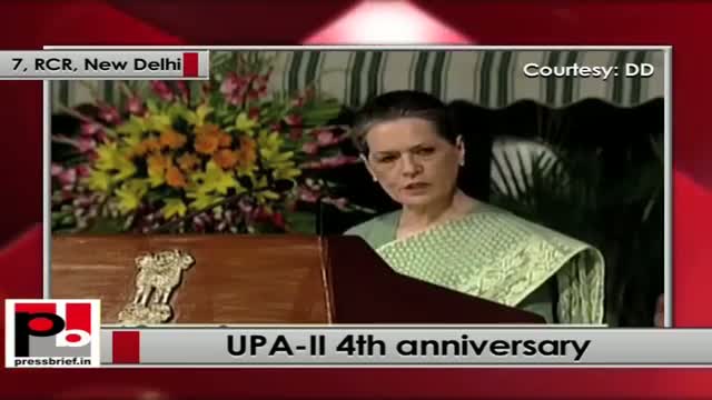 Watch Sonia Gandhi at UPA-II 4th anniversary: We respect PM, and we all stand by him Video