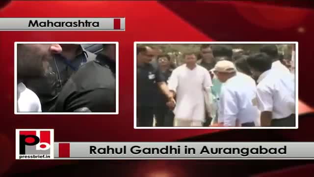 Watch Rahul Gandhi visits Aurangabad: Promises to water crisis Video