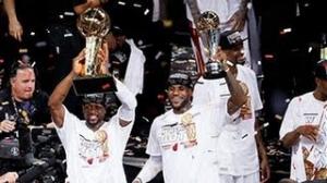 Watch NBA: Miami Heat receive Finals Trophy & LeBron is Finals MVP! Video