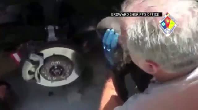 Watch 'Ruff' Ride for Dog Trapped in Engine Video