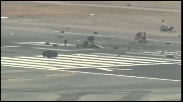 Watch Crash Debris Still Litters SFO Runway Video