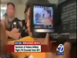 Watch Police Prevent passenger of SF Plane Crash from telling his account Video