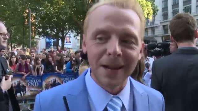 Watch The World's End: Simon Pegg interview at premiere talking about drinking, Nick Frost and banter Video