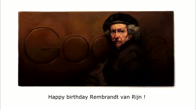 Watch Rembrandt van Rijn's 407th birthday marked by a Google doodle Video